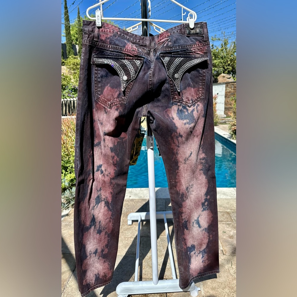 ROBIN’S JEAN PURPLE CRYSTAL POCKET DENIM JEANS